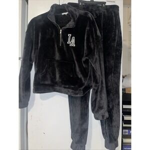 Hippie Rose Juniors' Large Super Soft Quarter-Zip Pullover Sweatshirt LA